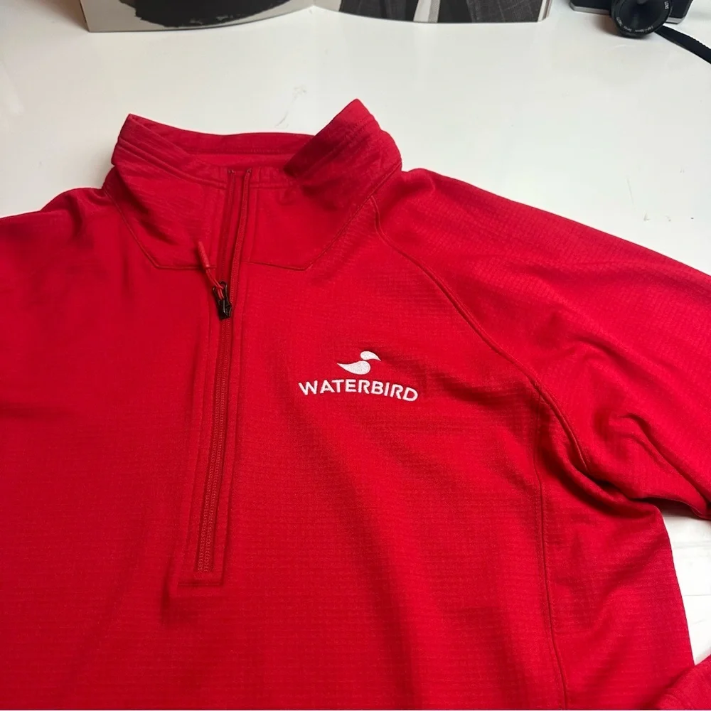 The North Face Mens Red Grid Fleece 1/4 Zip Pullover Outdoor Gorpcore